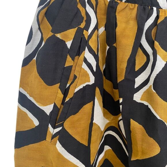Anna Sui Anthropologie Abstract Print Black/Gold Skirt Sz 2 - Picture 3 of 7